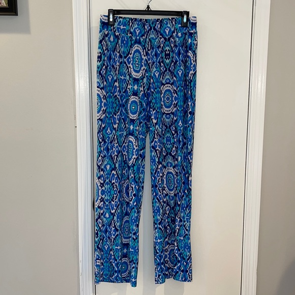 Pappagallo Pants - Pappagallo Blue Printed Palazzo Pants